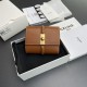Replica Portafoglio piccolo a tre ante CELINE 16 in pelle di vitello satinata Marrone Imitazione Outlet Online