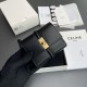 Replica Portafoglio piccolo a tre ante CELINE 16 in pelle di vitello satinata Nero Imitazione Outlet Online