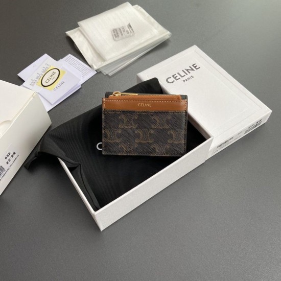 Replica Portafoglio compatto Celine con Coin Triomphe Imitazione Outlet Online