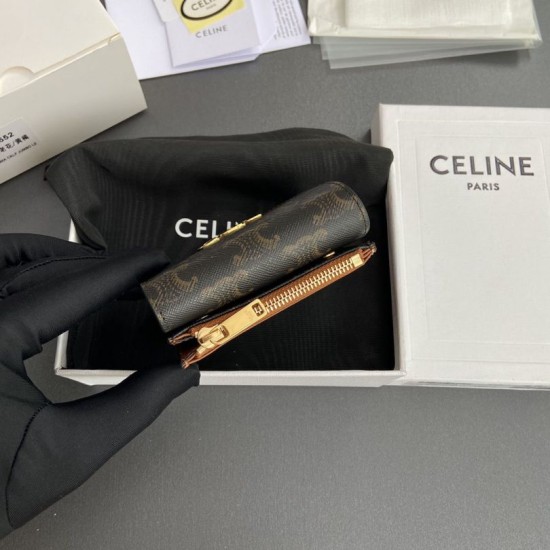 Replica Portafoglio compatto Celine con Coin Triomphe Imitazione Outlet Online