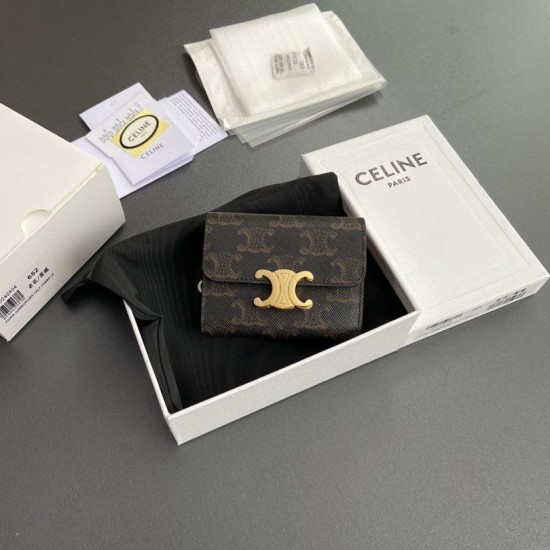 Replica Portafoglio compatto Celine con Coin Triomphe Imitazione Outlet Online