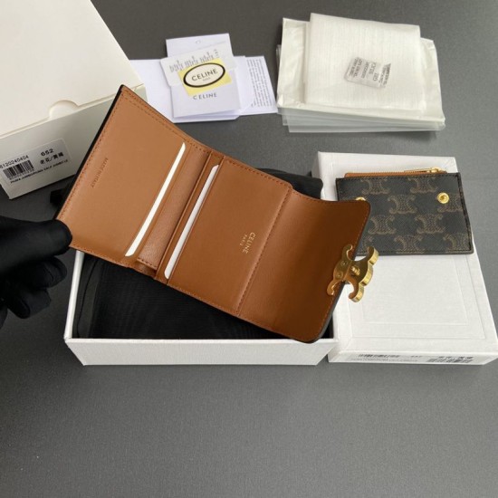 Replica Portafoglio compatto Celine con Coin Triomphe Imitazione Outlet Online