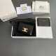 Replica Portafoglio compatto Celine con portamonete Triomphe nero Imitazione Outlet Online