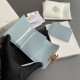 Replica Portafoglio compatto Celine con portamonete Triomphe Blu Imitazione Outlet Online