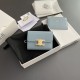 Replica Portafoglio compatto Celine con portamonete Triomphe Blu Imitazione Outlet Online