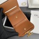 Replica Portafoglio piccolo Celine con patta pelle di vitello con motivo Triomphe Marrone Imitazione Outlet Online