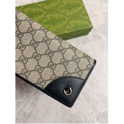 Replica Portafoglio continentale Gucci con emblema GG 821802 Nero Imitazione Outlet Online