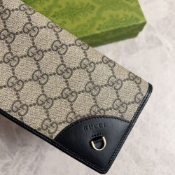 Replica Portafoglio continentale Gucci con emblema GG 821802 Nero Imitazione Outlet Online