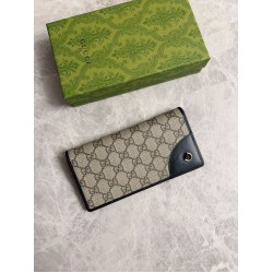 Replica Portafoglio continentale Gucci con emblema GG 821802 Nero Imitazione Outlet Online
