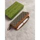 Replica Portafoglio Gucci GG Supreme con cerniera 821803 Marrone Imitazione Outlet Online