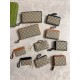Replica Portafoglio Gucci GG Supreme con cerniera 821803 Marrone Imitazione Outlet Online