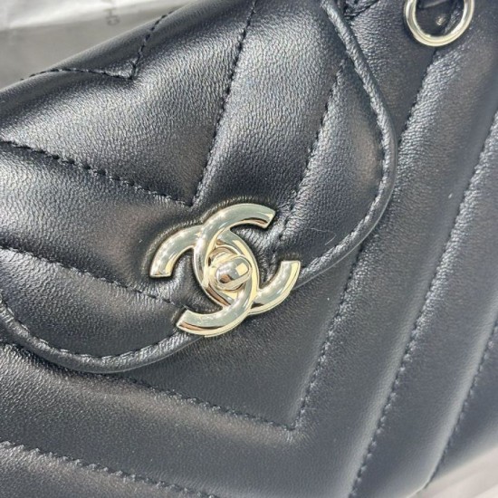 Replica Borsa shopping Chanel AS4416 Kelly Nano pelle di vitello nera Imitazione Fallate Outlet