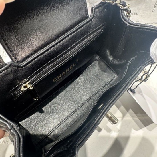 Replica Borsa shopping Chanel AS4416 Kelly Nano pelle di vitello nera Imitazione Fallate Outlet