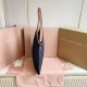 Replica Borsa a tracolla Miu Miu Ivy denim con finiture pelle 5BG231 Blu Imitazione Fallate Outlet