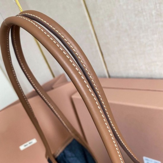 Replica Borsa a tracolla Miu Miu Ivy denim con finiture pelle 5BG231 Blu Imitazione Fallate Outlet