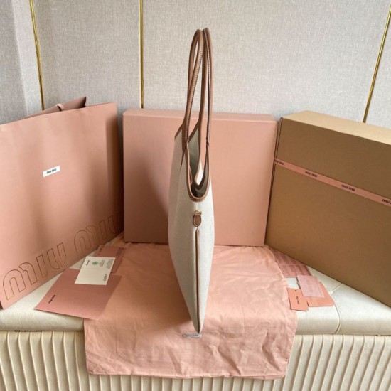 Replica Borsa a tracolla Miu Miu Ivy denim con finiture pelle 5BG231 Bianca Imitazione Fallate Outlet