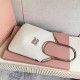 Replica Borsa a tracolla Miu Miu Ivy denim con finiture pelle 5BG231 Bianca Imitazione Fallate Outlet