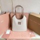 Replica Borsa a tracolla Miu Miu Ivy denim con finiture pelle 5BG231 Bianca Imitazione Fallate Outlet