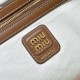 Replica Borsa tote tela Ivy di Miu Miu 5BG231 blu navy con righe bianche Imitazione Fallate Outlet