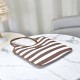 Replica Borsa a tracolla Miu Miu Ivy tela a righe e pelle 5BG231 caffè chiaro Imitazione Fallate Outlet