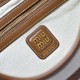 Replica Borsa a tracolla Miu Miu Ivy tela a righe e pelle 5BG231 caffè chiaro Imitazione Fallate Outlet