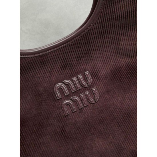 Replica Borsa a tracolla/hobo Miu Miu Ivy in velluto a coste 5BG231 Imitazione Fallate Outlet