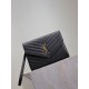 Replica Pochette YSL Saint Laurent Grain De Poudre Matelassé Chevron Envelope Nero Imitazione Fallate Outlet