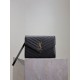 Replica Pochette YSL Saint Laurent Grain De Poudre Matelassé Chevron Envelope Nero Imitazione Fallate Outlet