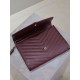 Replica Pochette YSL Saint Laurent Grain De Poudre Matelassé Chevron Envelope bordeaux Imitazione Fallate Outlet