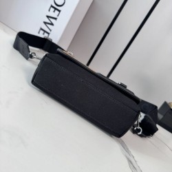 Replica Borsa a tracolla LOEWE Mini Flex tela e pelle scamosciata marrone/nera Imitazione Fallate Outlet