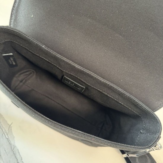 Replica Borsa a tracolla LOEWE Mini Flex tela e pelle scamosciata marrone/nera Imitazione Fallate Outlet