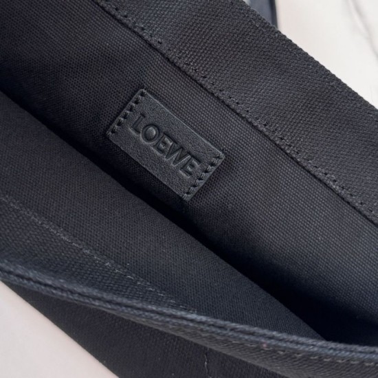Replica Borsa a tracolla LOEWE Mini Flex tela e pelle scamosciata marrone/nera Imitazione Fallate Outlet