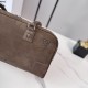 Replica Borsa a tracolla Loewe Amazona 31 pelle nabuk granulata marrone Imitazione Fallate Outlet