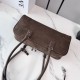 Replica Borsa a tracolla Loewe Amazona 31 pelle nabuk granulata marrone Imitazione Fallate Outlet