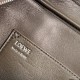 Replica Borsa a tracolla Loewe Amazona 31 pelle nabuk granulata marrone Imitazione Fallate Outlet