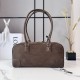 Replica Borsa a tracolla Loewe Amazona 31 pelle nabuk granulata marrone Imitazione Fallate Outlet