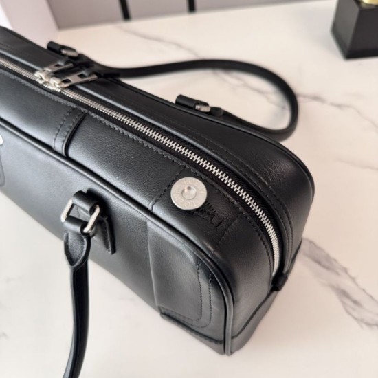 Replica Borsa a tracolla Loewe Amazona 31 pelle nabuk granulata Nero Imitazione Fallate Outlet