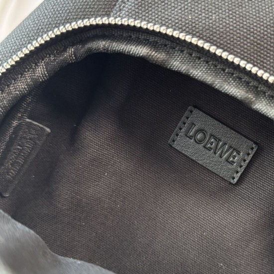 Replica Borse a tracolla Loewe Flex tela e pelle scamosciata marrone/nera Imitazione Fallate Outlet