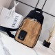 Replica Borse a tracolla Loewe Flex tela e pelle scamosciata marrone/nera Imitazione Fallate Outlet