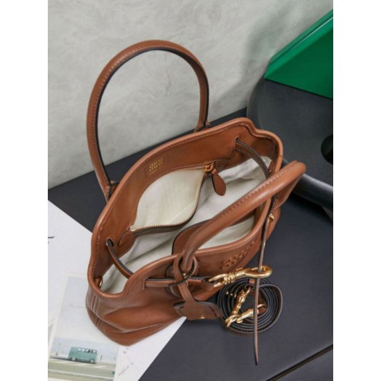 Replica Borse tote pelle Miu Miu Adventure 5BA292 Marrone Imitazione Fallate Outlet