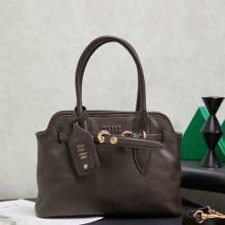 Replica Borse tote pelle Miu Miu Adventure 5BA292 Caffè Imitazione Fallate Outlet