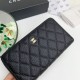 Replica Portafoglio grande Chanel Caviar trapuntato con soffietto e cerniera nero Imitazione Fallate Outlet