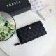 Replica Portafoglio grande Chanel Caviar trapuntato con soffietto e cerniera nero Imitazione Fallate Outlet