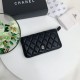 Replica Portafoglio Chanel Caviar trapuntato con soffietto e cerniera nero Imitazione Fallate Outlet