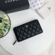 Replica Portafoglio Chanel Caviar trapuntato con soffietto e cerniera nero Imitazione Fallate Outlet