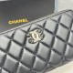 Replica Portafoglio lungo Chanel trapuntato con logo CC e cerniera Imitazione Fallate Outlet