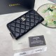 Replica Portafoglio lungo Chanel trapuntato con logo CC e cerniera Imitazione Fallate Outlet