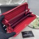 Replica Portafoglio Chanel con cerniera pelle trapuntata rosso caviale Imitazione Fallate Outlet