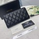 Replica Portafoglio Chanel con cerniera pelle trapuntata Nero caviale Imitazione Fallate Outlet