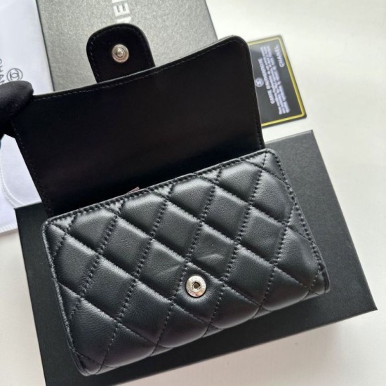 Replica Portafoglio Chanel Timeless/Classique in pelle trapuntata nera Imitazione Fallate Outlet